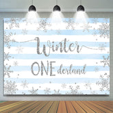 Gestreift Und Blau Winter 1 Erklären Geburtstag Hintergrund